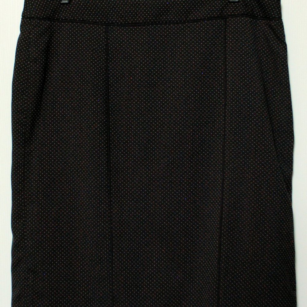 NWT White House Black Market size 14 black skirt with small white polka-dots.